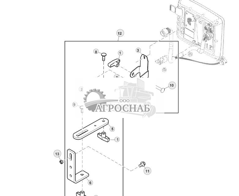 Детали крепления, модуль дисплея GreenStar™ 3 - ST747885 450.jpg
